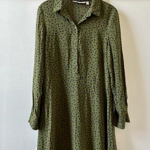 Olive green and black polka dot dress by & Other Stories.